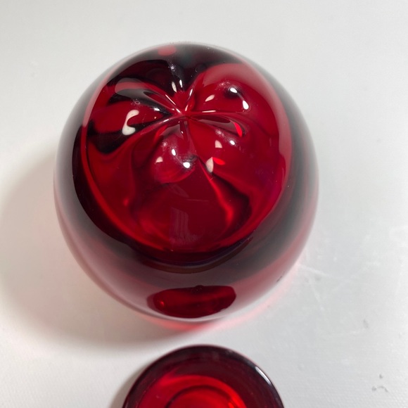 Godinger Shannon Crystal Designs of Ireland Red Apple Lidded Trinket votive - Picture 3 of 16